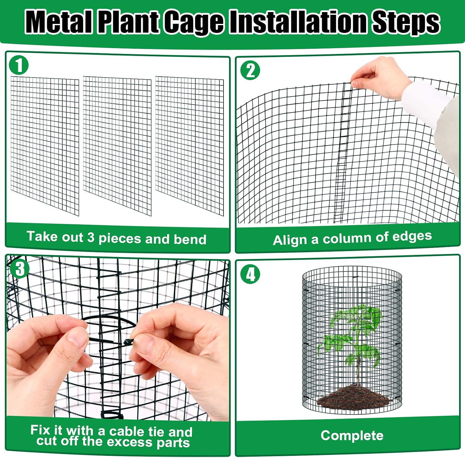 5 Pack Wire Plant Protector, 16"x12" Detachable Metal Plant Protectors Mesh, Garden Plant Protectors for Shrubs Flowers