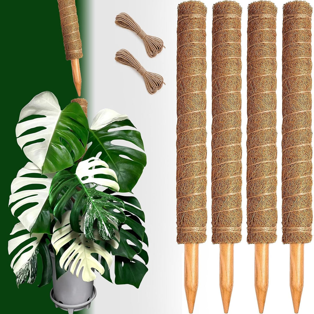4 Pack 22 Inch Moss Poles, Stackable Moss Pole for Plants Monstera, 70 Inch Tall Moss Poles for Climbing Plants Indoor