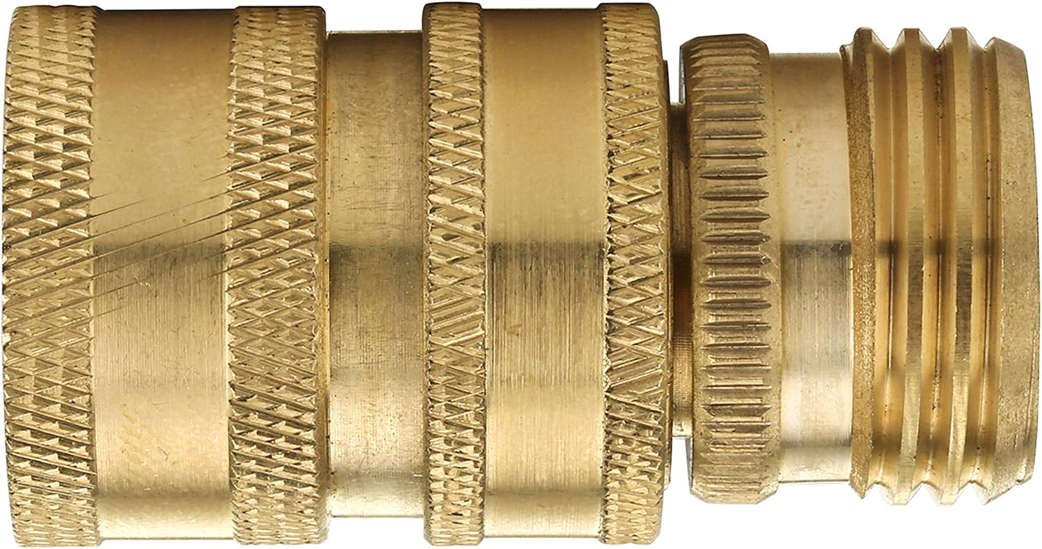 M MINGLE Heavy Duty Brass Garden Hose Shut Off Valve, Garden Hose Quick Connect Fittings