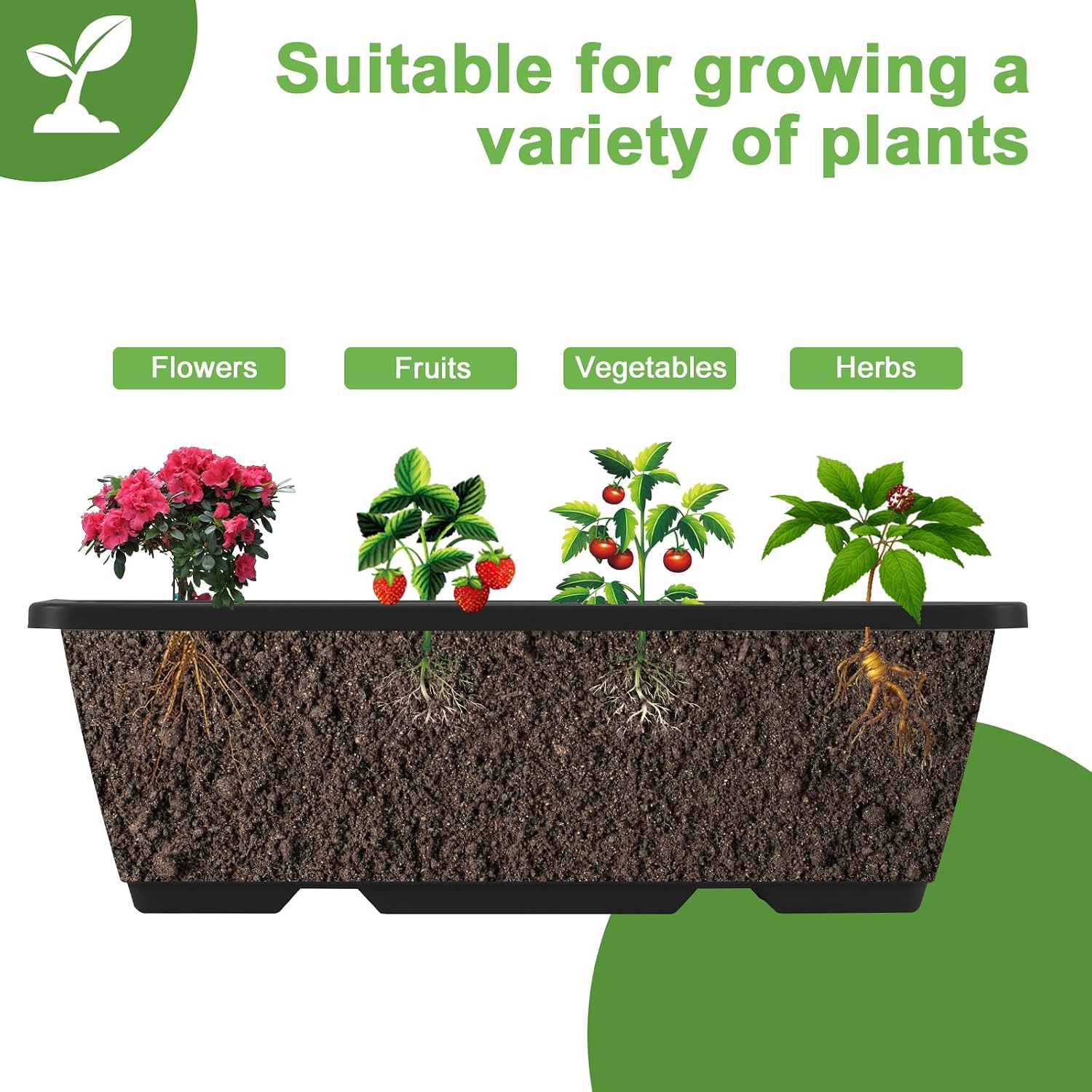 5 Tier Vertical Raised Garden Bed Planter Box, Vertical Raised Bed with Drainage Holes for Indoor Outdoor Herbs Flowers