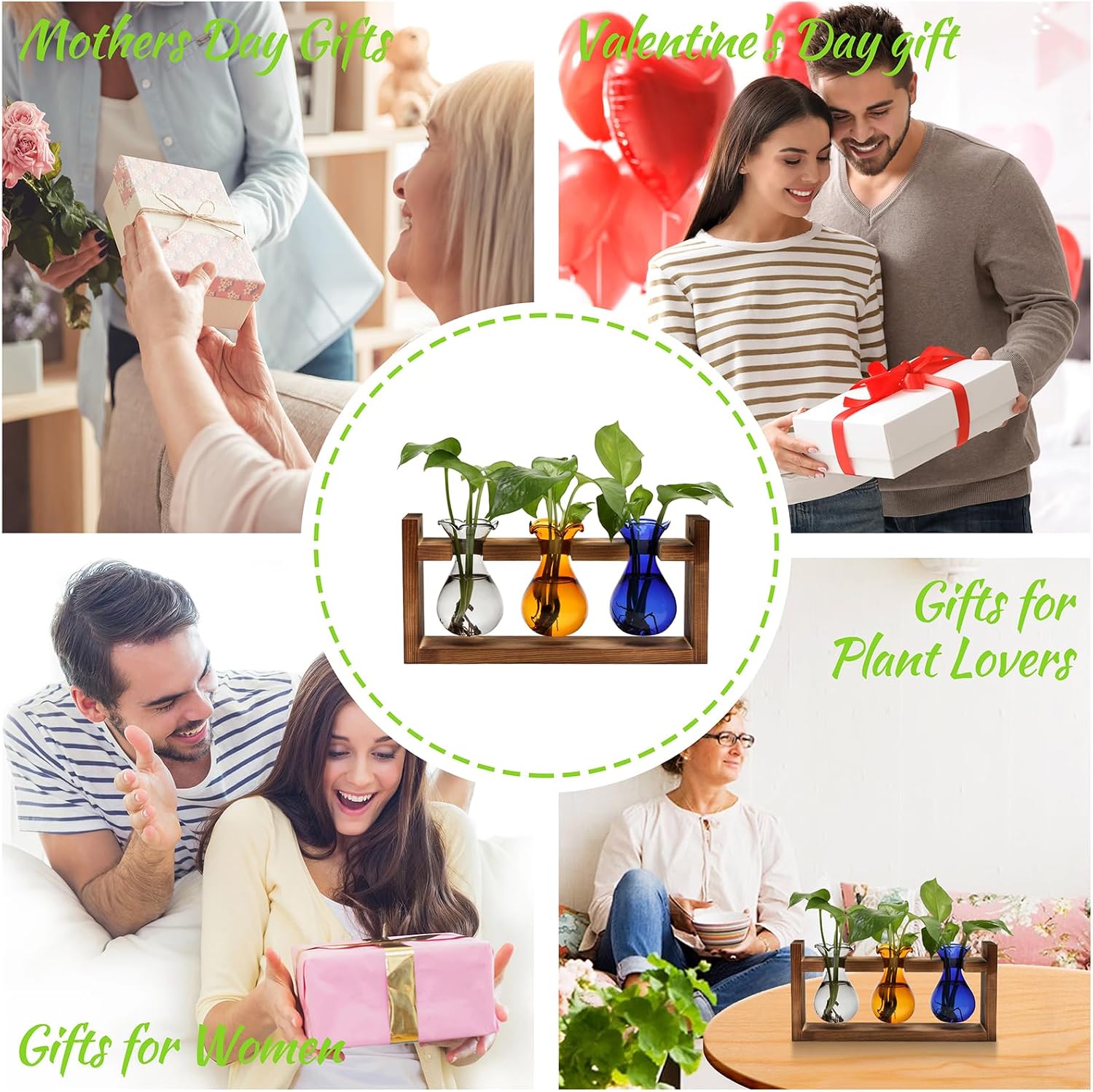 Plant Propagation Station Plant Terrarium Unique Birthday Gifts for Women | Plant Lovers Home Office Decor Planter with