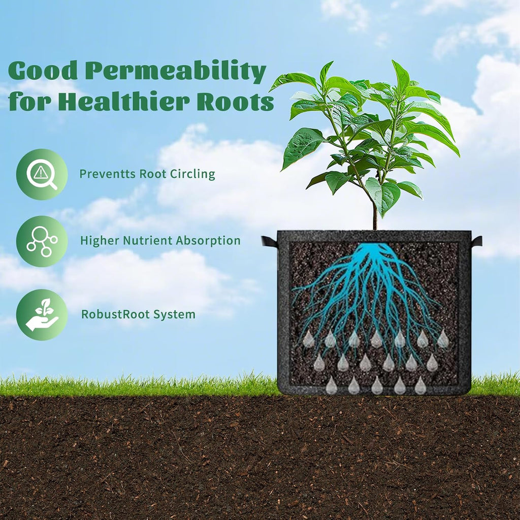 Potato Grow Bags 15 Gallon with Harvest & Visible Window (4, Black, 15 Gallon)