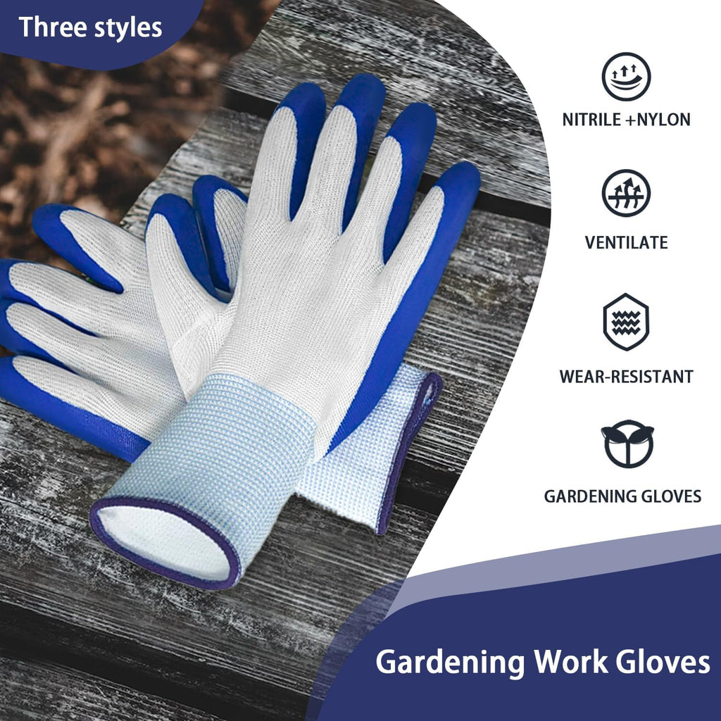 WHEATHUSK 144 Pairs Gardening Work Gloves Bulk for Men Women, Breathable Rubber Coated Garden Gloves for Construction