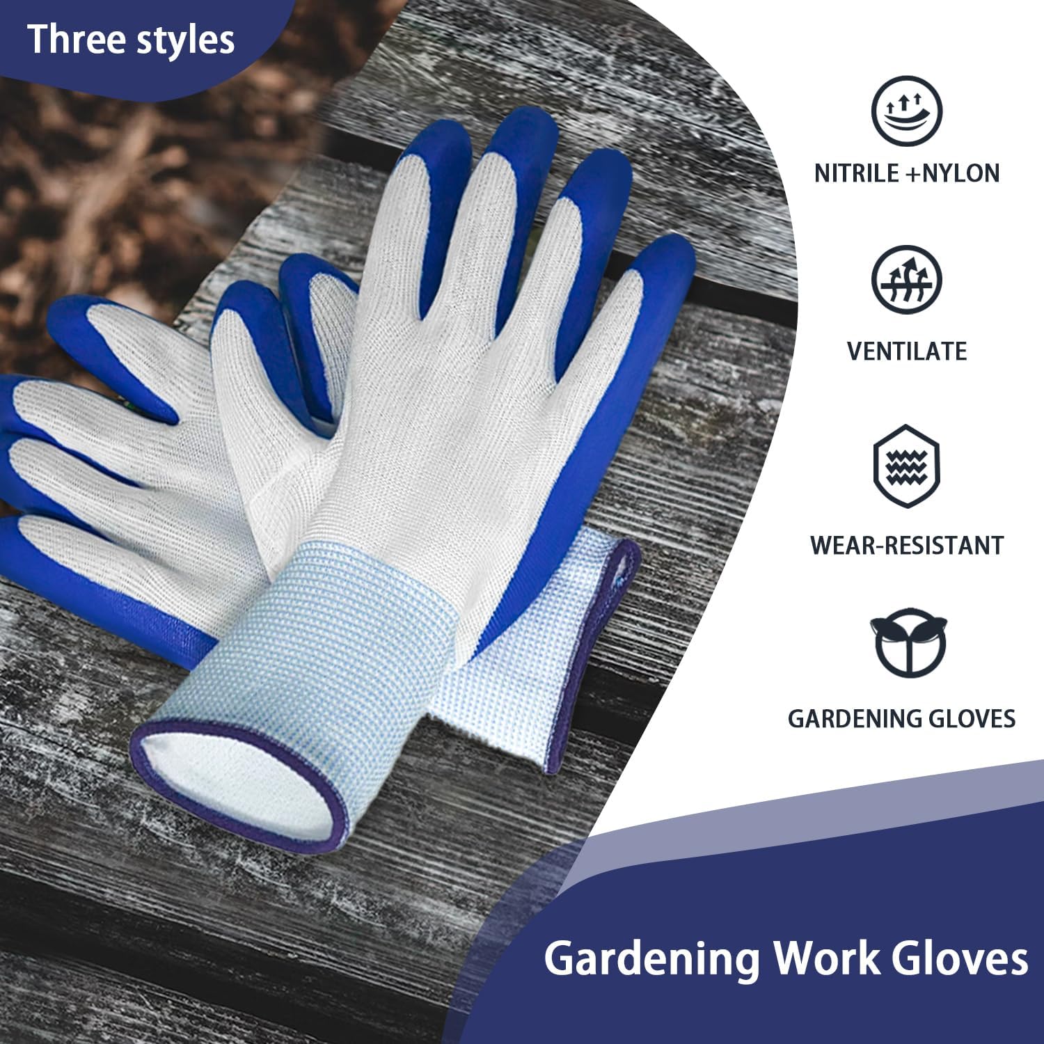 WHEATHUSK 144 Pairs Gardening Work Gloves Bulk for Men Women, Breathable Rubber Coated Garden Gloves for Construction