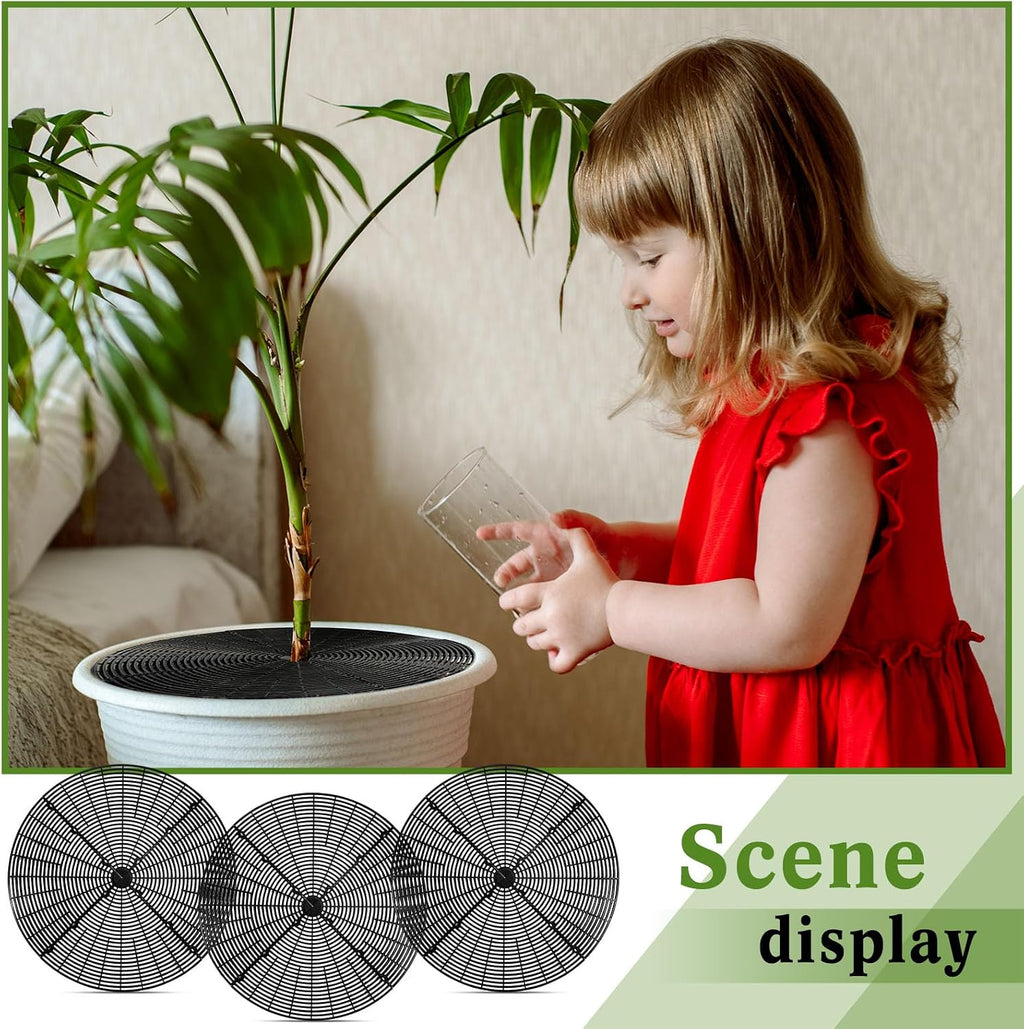 Sawysine 3 Pcs Plant Pot Cover Plant Protector from Animal Flower Pot Grid with Center Cutout Flower Cover Soil