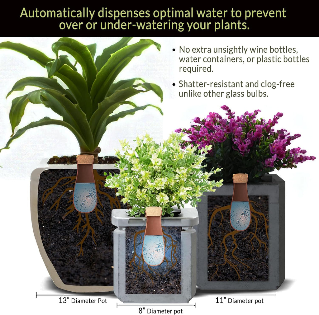 Ollas (Set of 4) | 12oz Terracotta Plant Watering Globes - Self Watering Planter Insert - Automatic Plant Watering