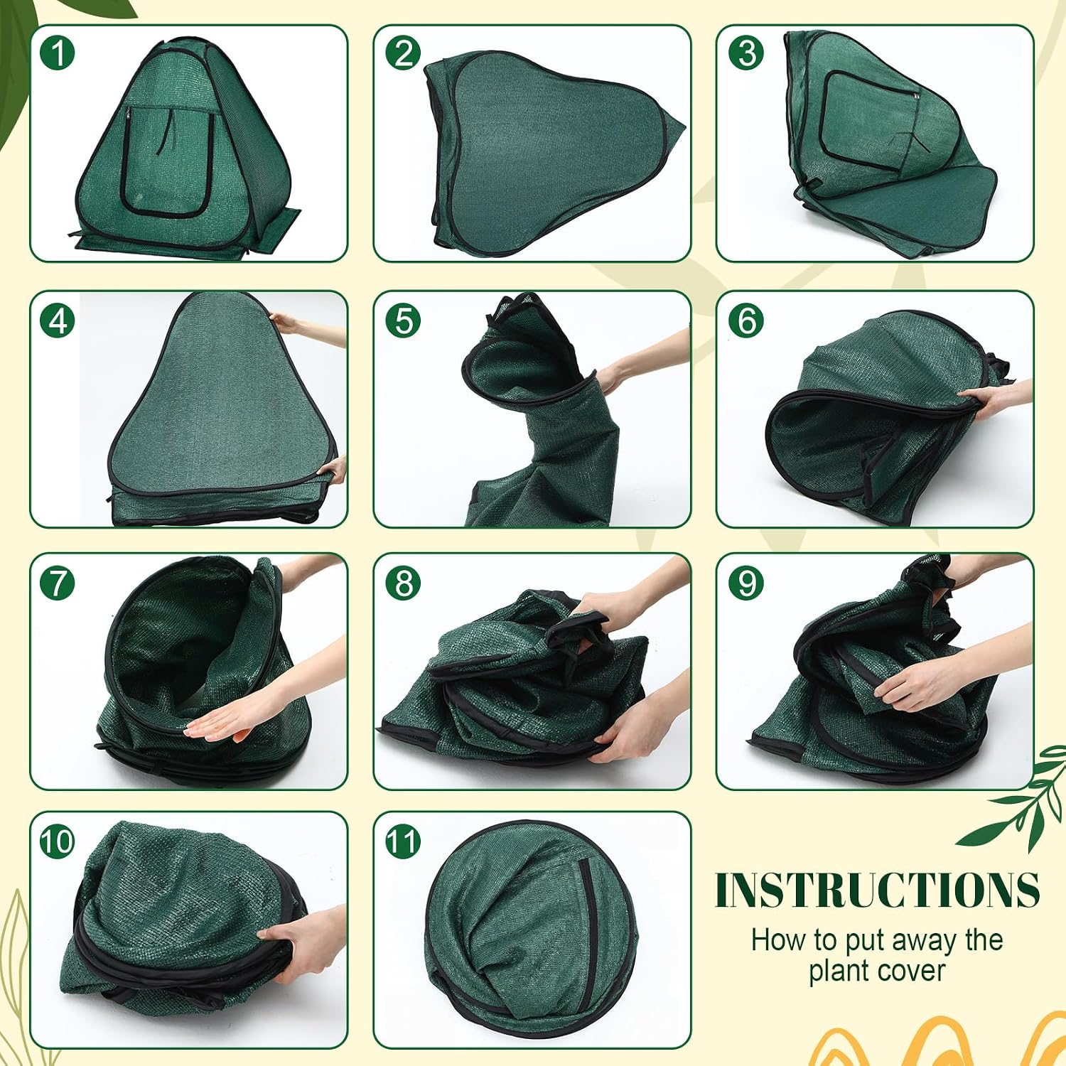 4 Pack 28" x 28" x 32" Pop up Plant Covers with Zipper Door and Stakes, Garden Netting, Crop Cage Against Birds, Small