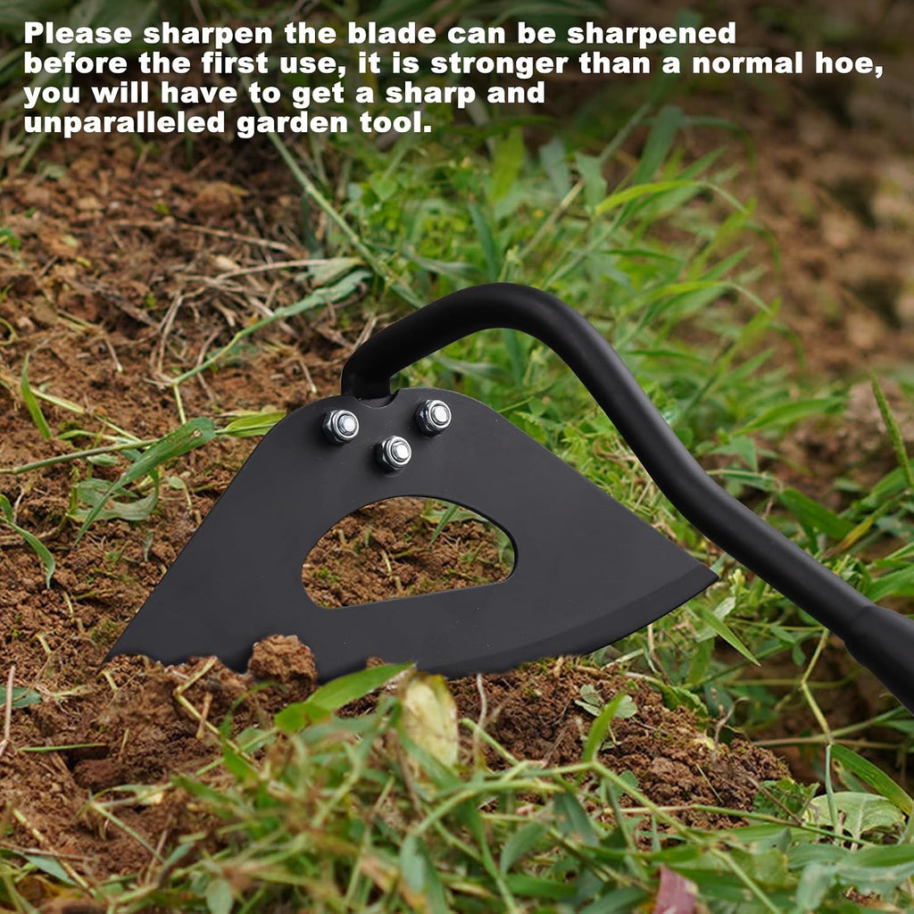 Hoe Garden Tool, Hollow Hoe with 55 Inch Long Handle, Adjustable Manual Weeder Heavy Duty Garden Hoe for Weeding