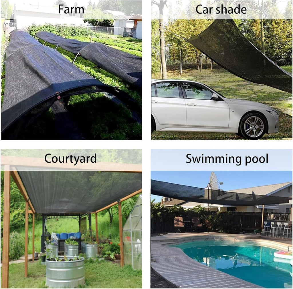 LOVE STORY Shade Cloth for Garden, 55% 20x20FT Sun Tarp, Black | HDPE Fabric, Mesh Tarp with Grommets, Sunblock Net for
