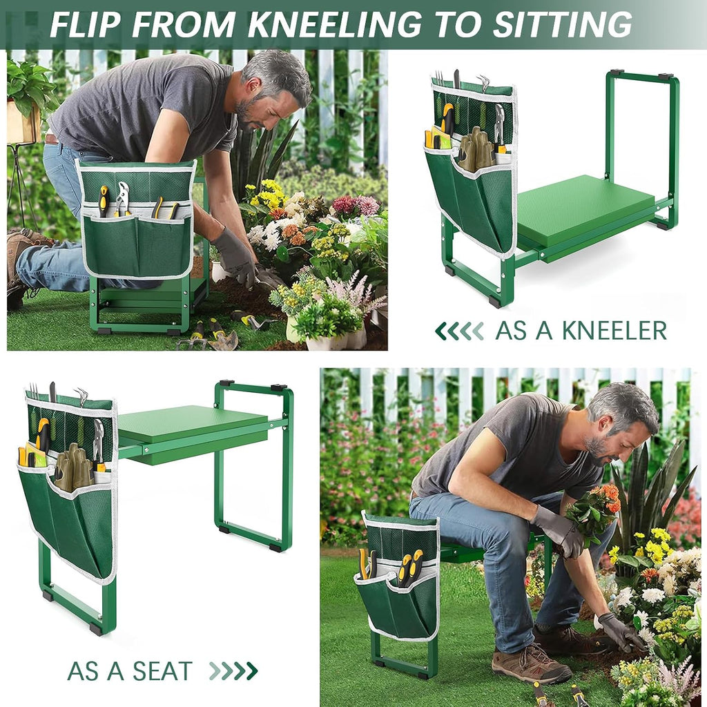 Garden Kneeler and Seat, 10.2" Wider Heavy Duty Thick for Kneeling and Seat | Multifunctional Kneeler Bench, Gardening