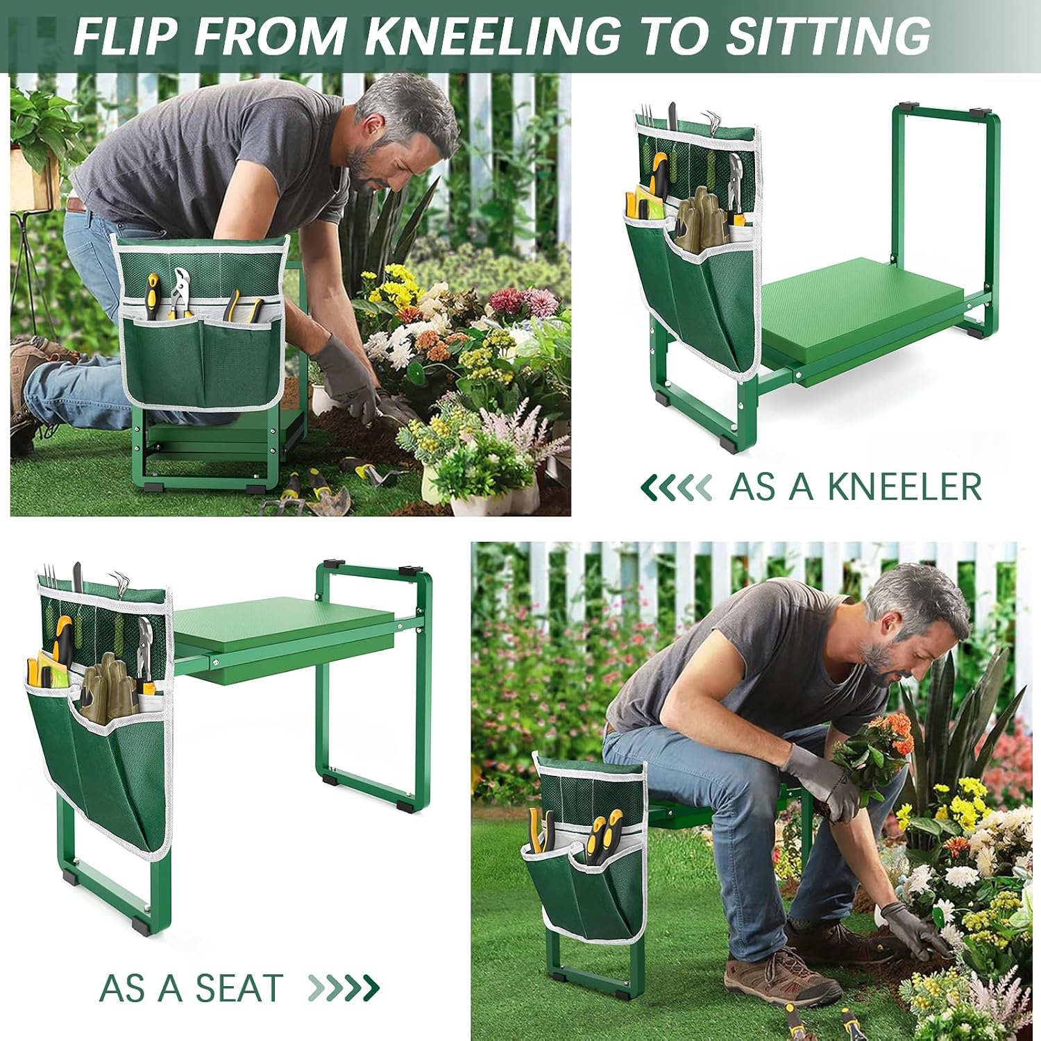 Garden Kneeler and Seat, 10.2" Wider Heavy Duty Thick for Kneeling and Seat | Multifunctional Kneeler Bench, Gardening