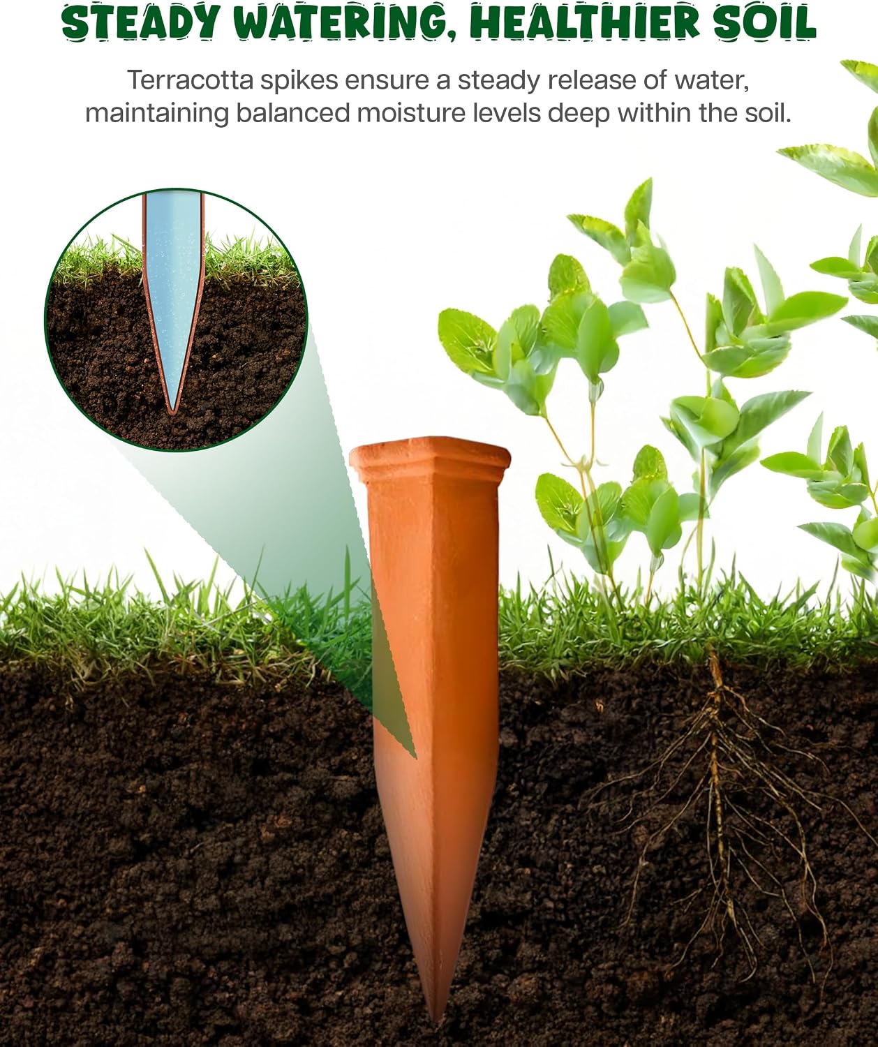 Plant Watering Devices, Self Watering Spikes, Self Watering Planter Insert, Terracotta Watering Spikes, Plant Watering