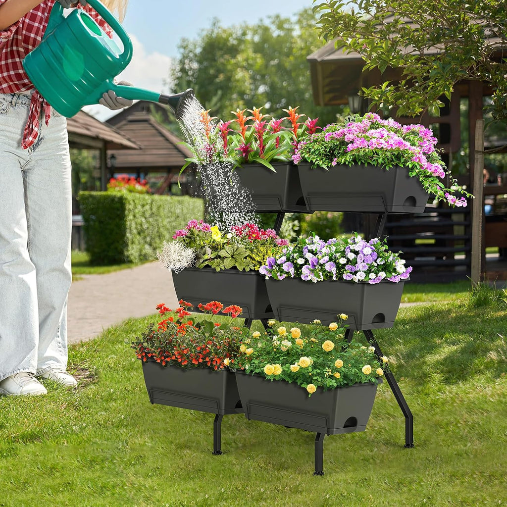 Vertical Raised Garden Bed for Gardening 6 Garden Planter Boxes with Legs | Garden Standing Planter Box with Legs