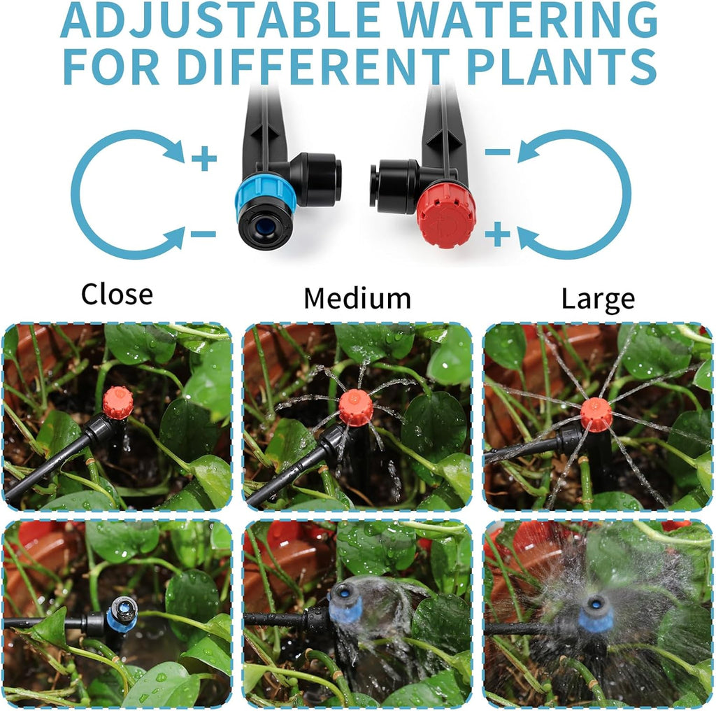 LP 240FT Drip Irrigation System Kit, Garden Watering Misting System - 40FT 1/2" Main Tube & 200FT 1/4" Distribution