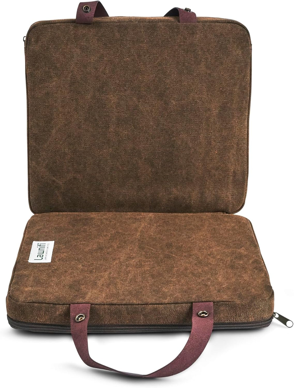 Lawnifi Kneeling Pad for Gardening with Extra Thick Memory Foam, Water Resistant Waxed Canvas and Genuine Leather