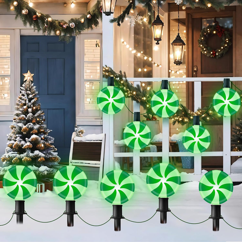 Ultimate Unicorn Christmas Lollipop Pathway Lights Green, Christmas Decor
