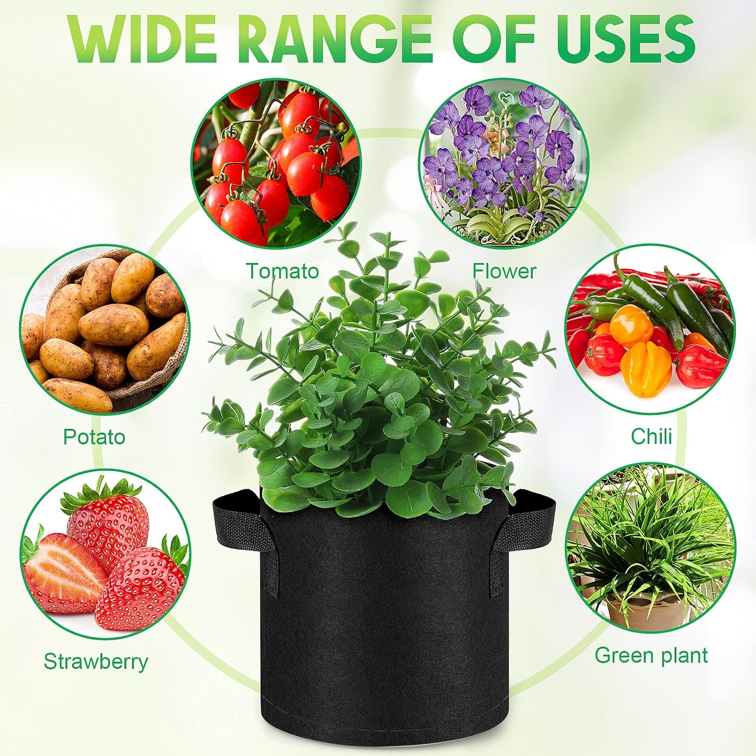 Nuanchu 50 Packs Grow Bags Small Aeration Fabric Pots Nonwoven Garden Bags Grow Pots Planter with 50 Pcs Plant Labels