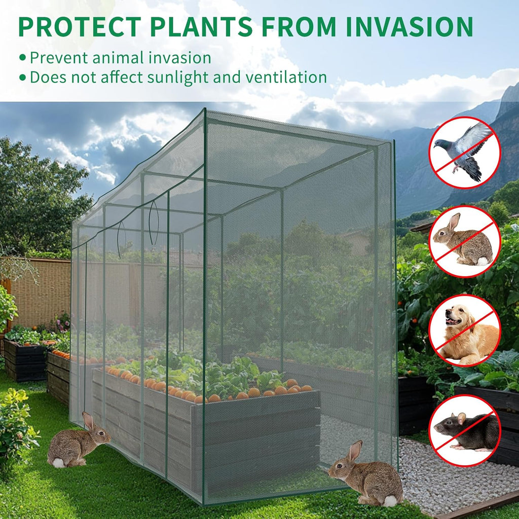 SUNYRISY Garden Plant Netting Crop Cage for Garden Raised Bed | 11.8 x 4 x 6 Ft Plant Cover Cage Protectors from Animal