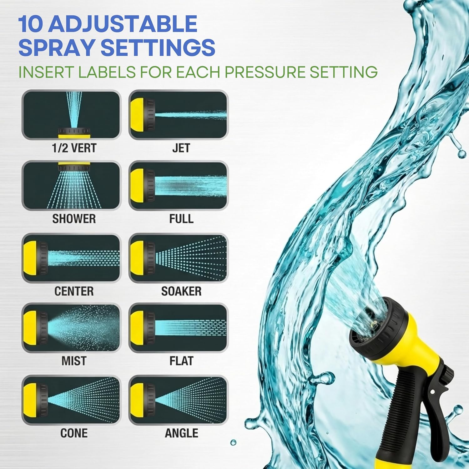 J&B XpandaHose 50ft Expandable Garden Hose, Lightweight, Brass Connectors | Ultra Strong 3750D fabric, 4-layer latex