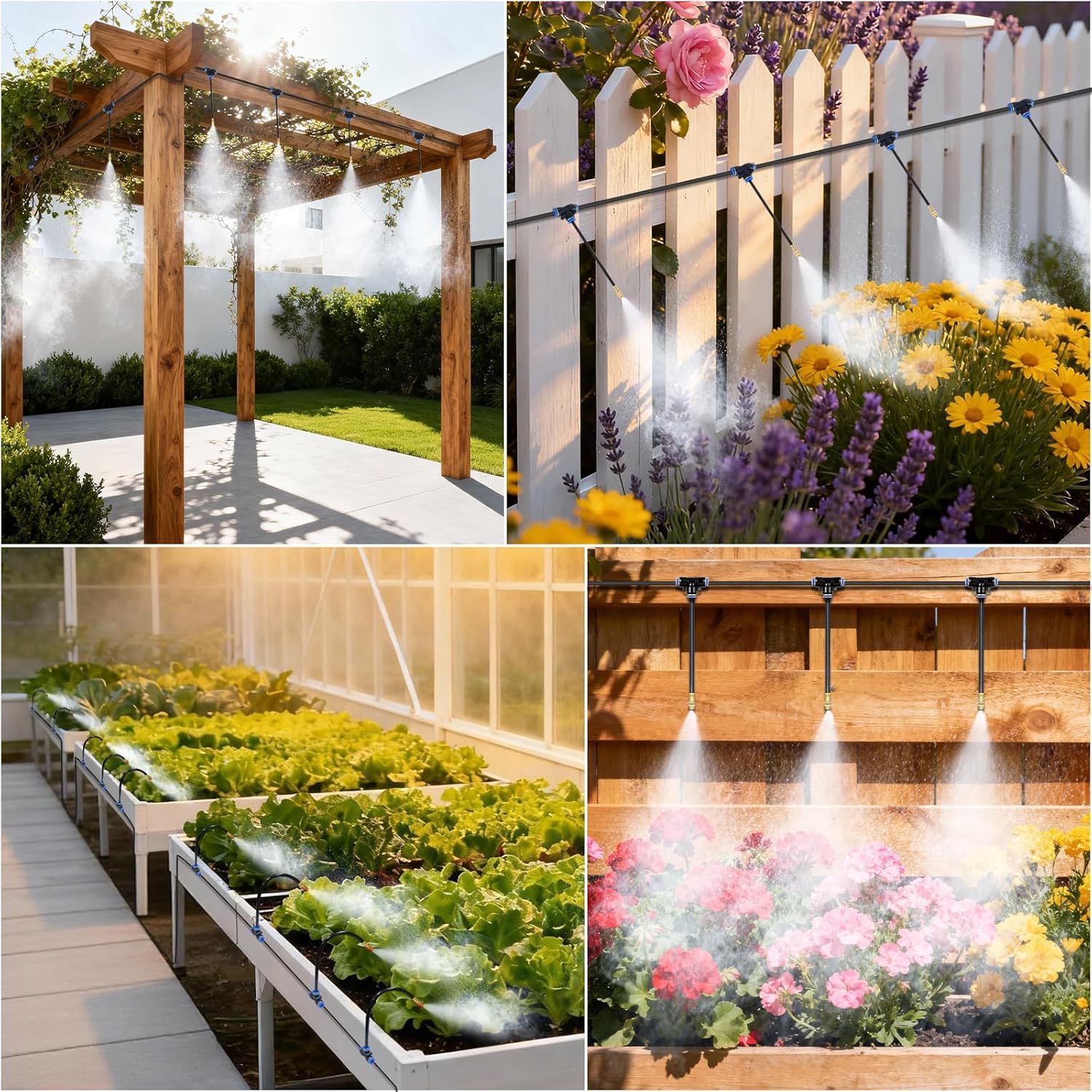 Thiswing 100FT 360° Adjustable Irrigation System for Garden | 1/4" Tubing, Automatic Watering Misting System with 18