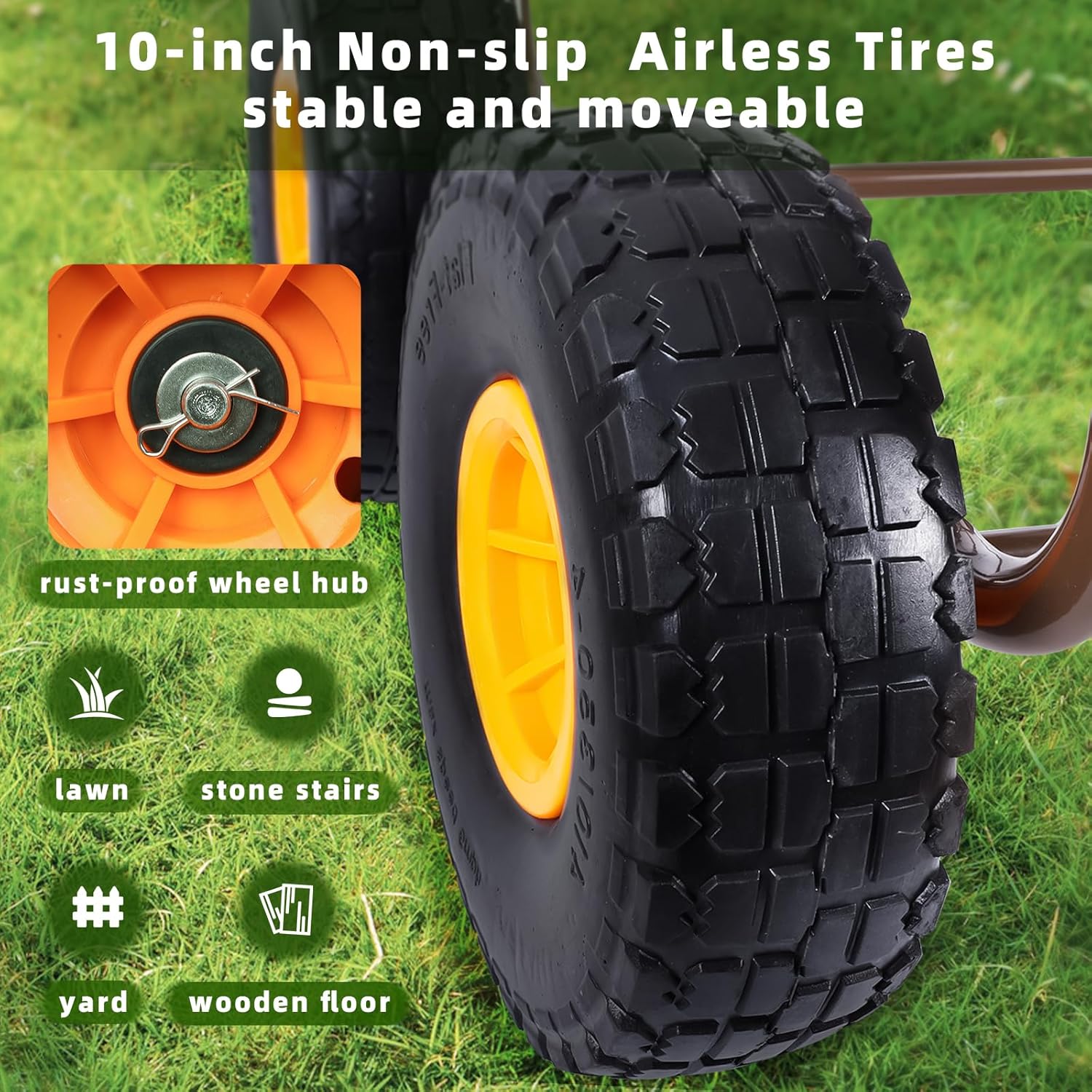 Upgrade Hose Reel Cart, Garden Hose Cart 4 Wheels, Holds 300ft 5/8" | Heavy Duty Metal Outdoor Water Hose Reel Carts