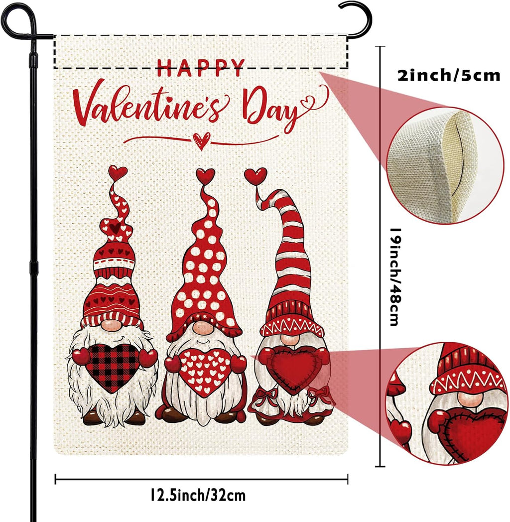 Gnomes Seasonal Garden Flags Set of 12, All Seasons and Holidays, Burlap, 12x18 inch, Double Sided, Fade Resistant