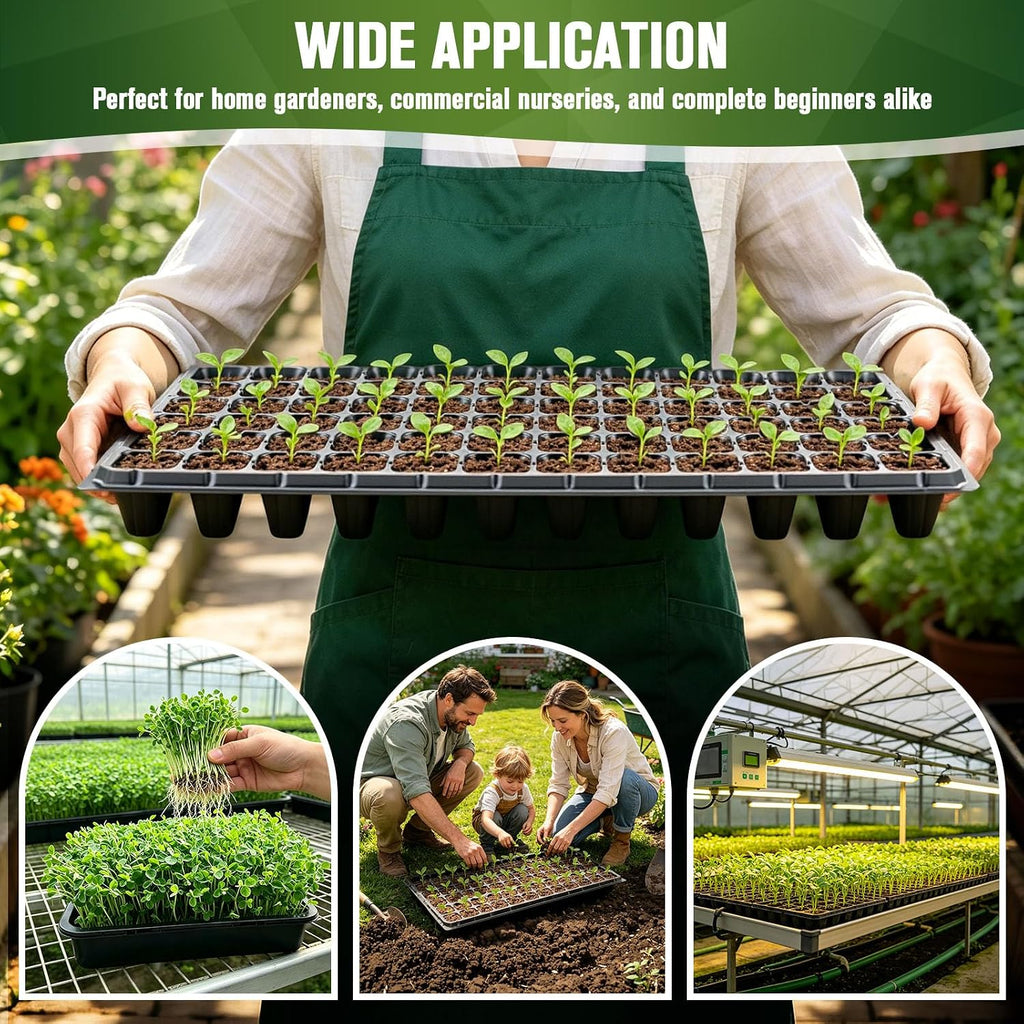 20 Pack Seed Starter Trays Heavy Duty Plastic Seedling Trays kit | Reusable 10Pcs 1020 Trays + 10Pcs 72 Cell Seed Trays