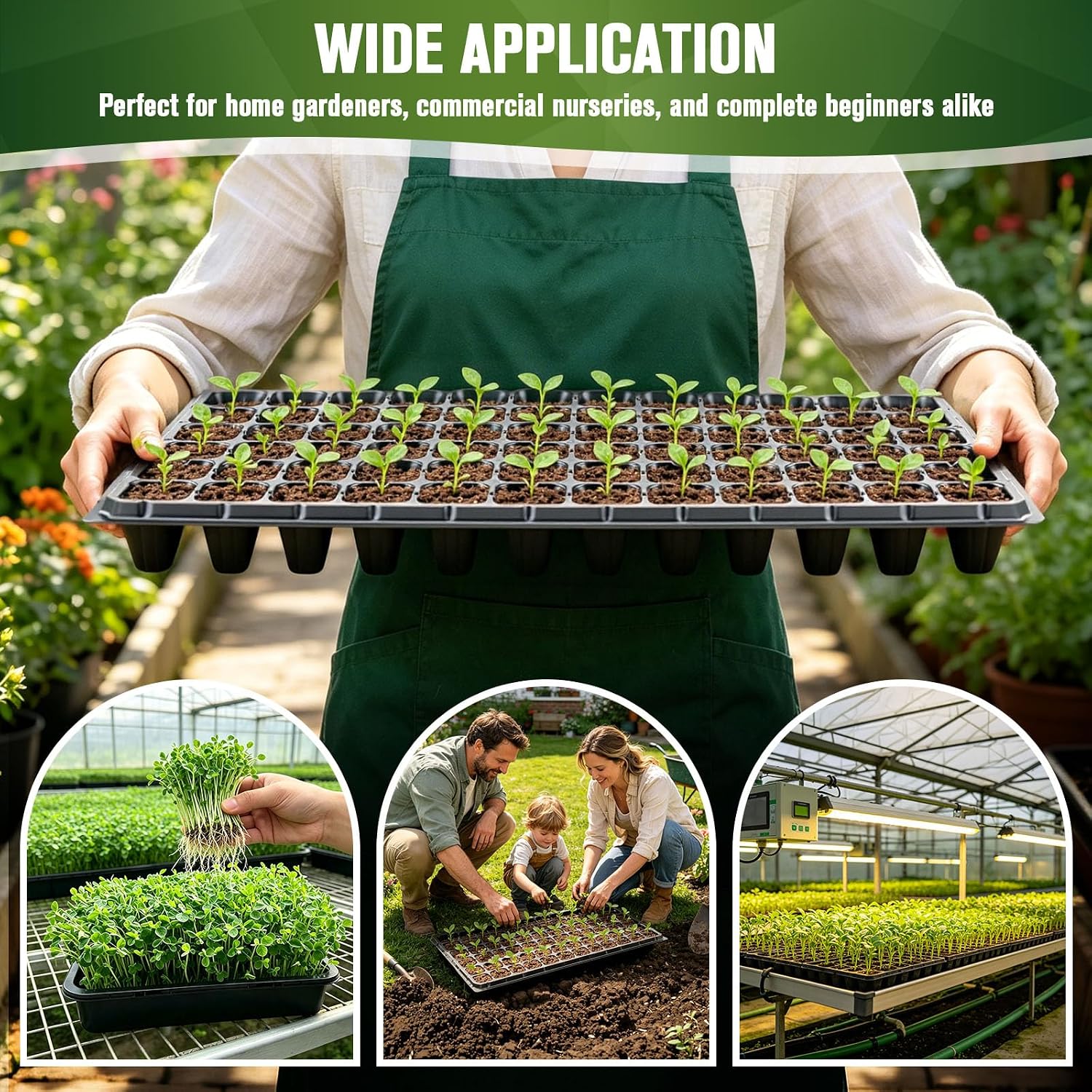 20 Pack Seed Starter Trays Heavy Duty Plastic Seedling Trays kit | Reusable 10Pcs 1020 Trays + 10Pcs 72 Cell Seed Trays