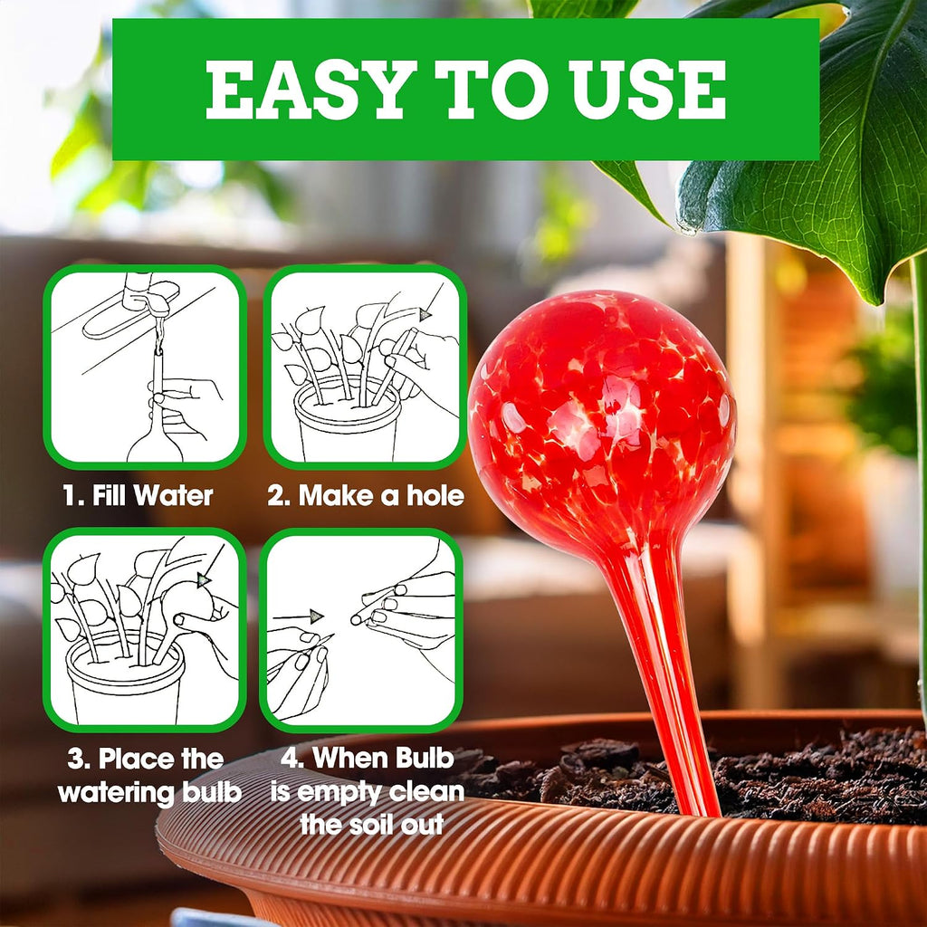 Besti Self-Watering Globes – 4-Pack Extra Large Watering Globes for Plants – Automatic Watering System for Potted