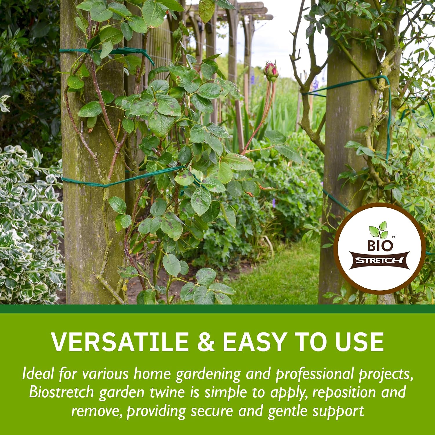 Soft Garden Plant Ties for Indoor & Outdoor Plants - Strong & Stretchy Cut-to-Length Plant Tape for Climbing Plants
