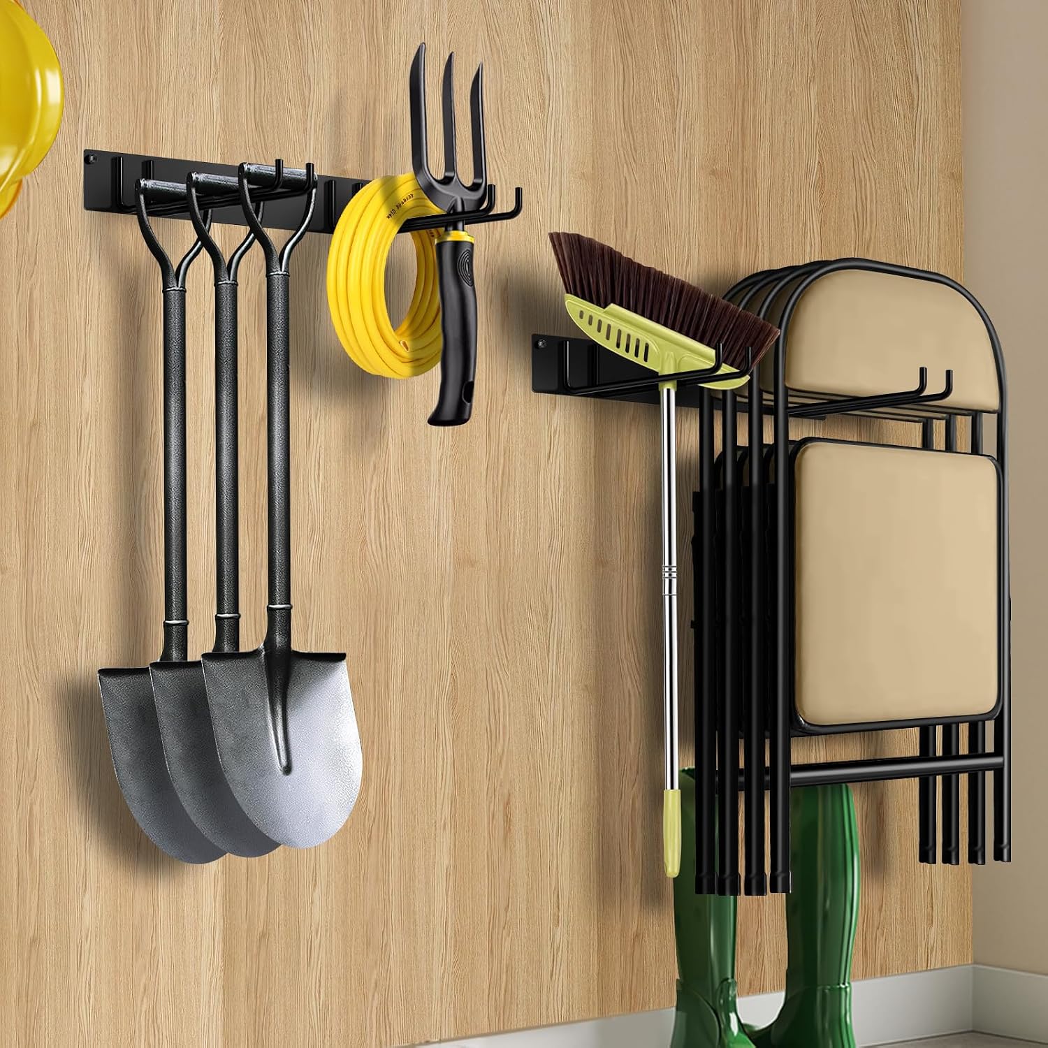 TTzycc 2-Pack Folding Chair Storage Rack for Chair Organization and Garage Wall Mount Storage, Garden Tool Rack