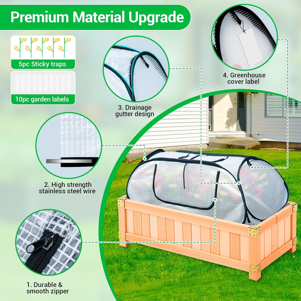 Garden Covers for Raised Beds, Pop Up Raised Garden Bed Cover, Garden Row Plants Cover Accelerator, Greenhouse Cover