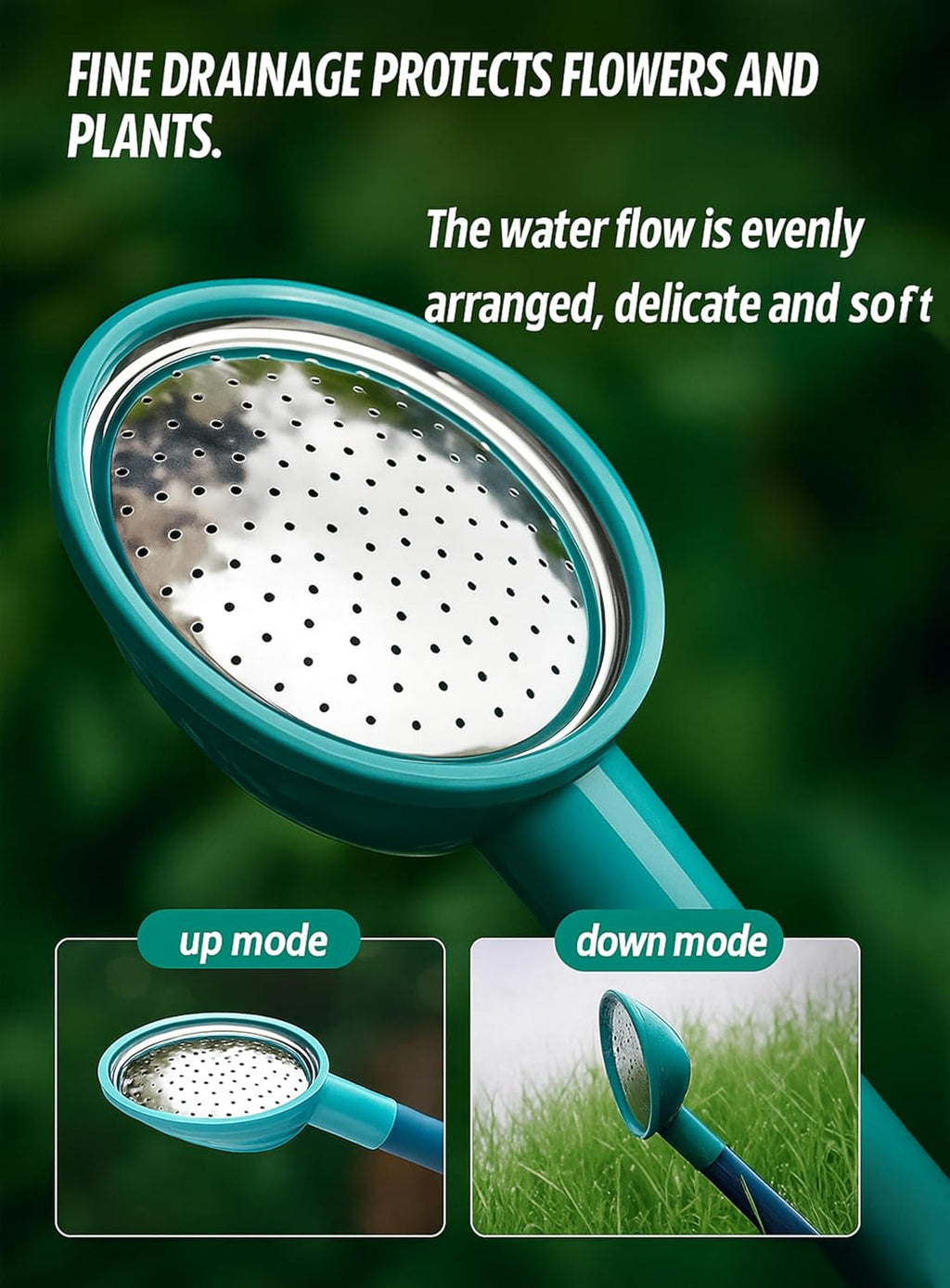 2 Gallon Watering Can, Garden Watering Can Outdoor, Large Plant Watering Can with Long Spout, Non-Slip Handle