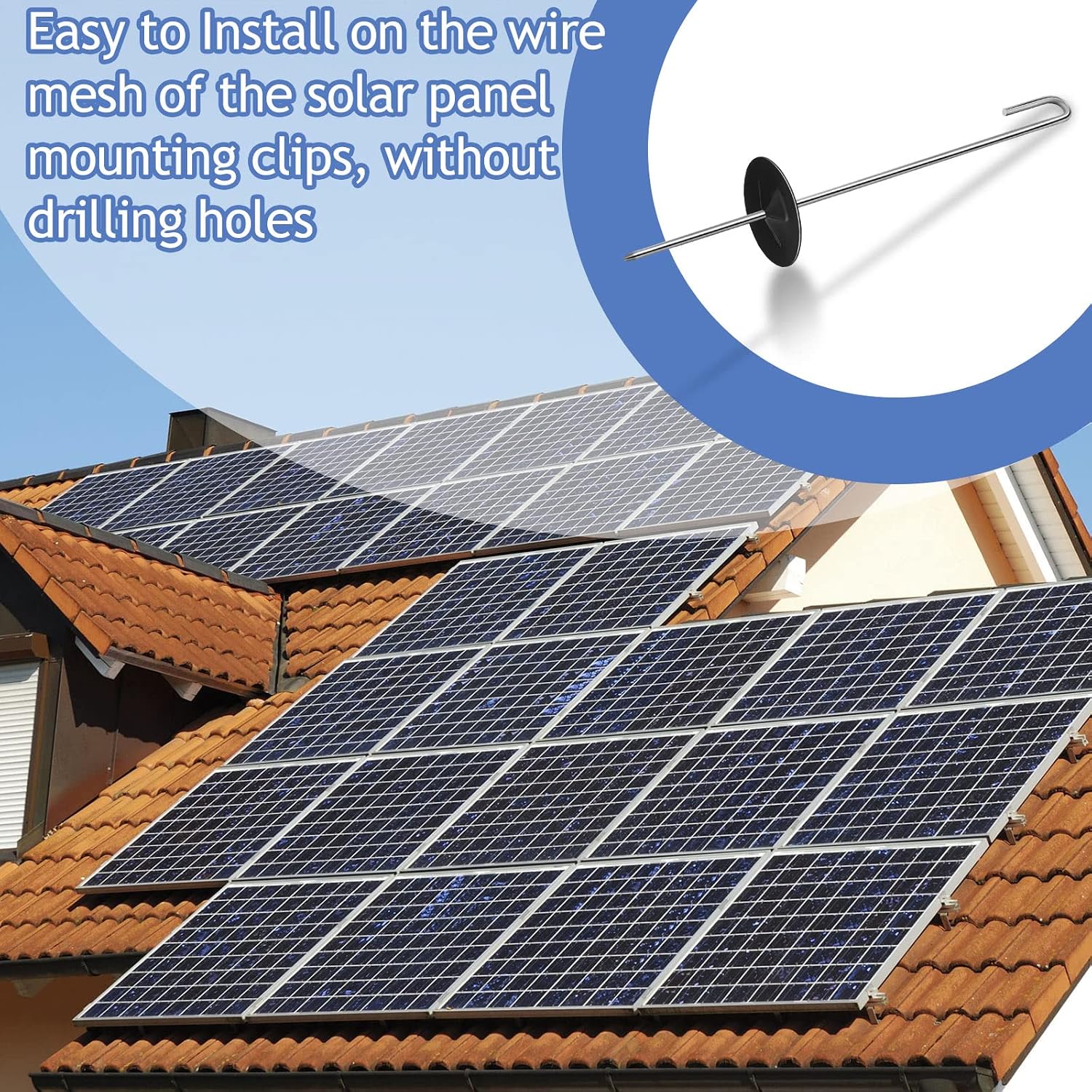 Solar Panel Guard Clips Animal Guard Fastener Animal Roll Kit Stainless Steel Fastener Clips for Solar Panel Bird Wire