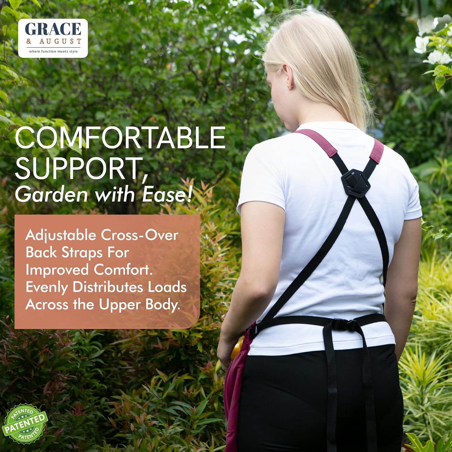 Gardening Apron with Pockets for Women & Men - Garden Apron 7 Pockets & Internal Drawstring Bag - Great Gift