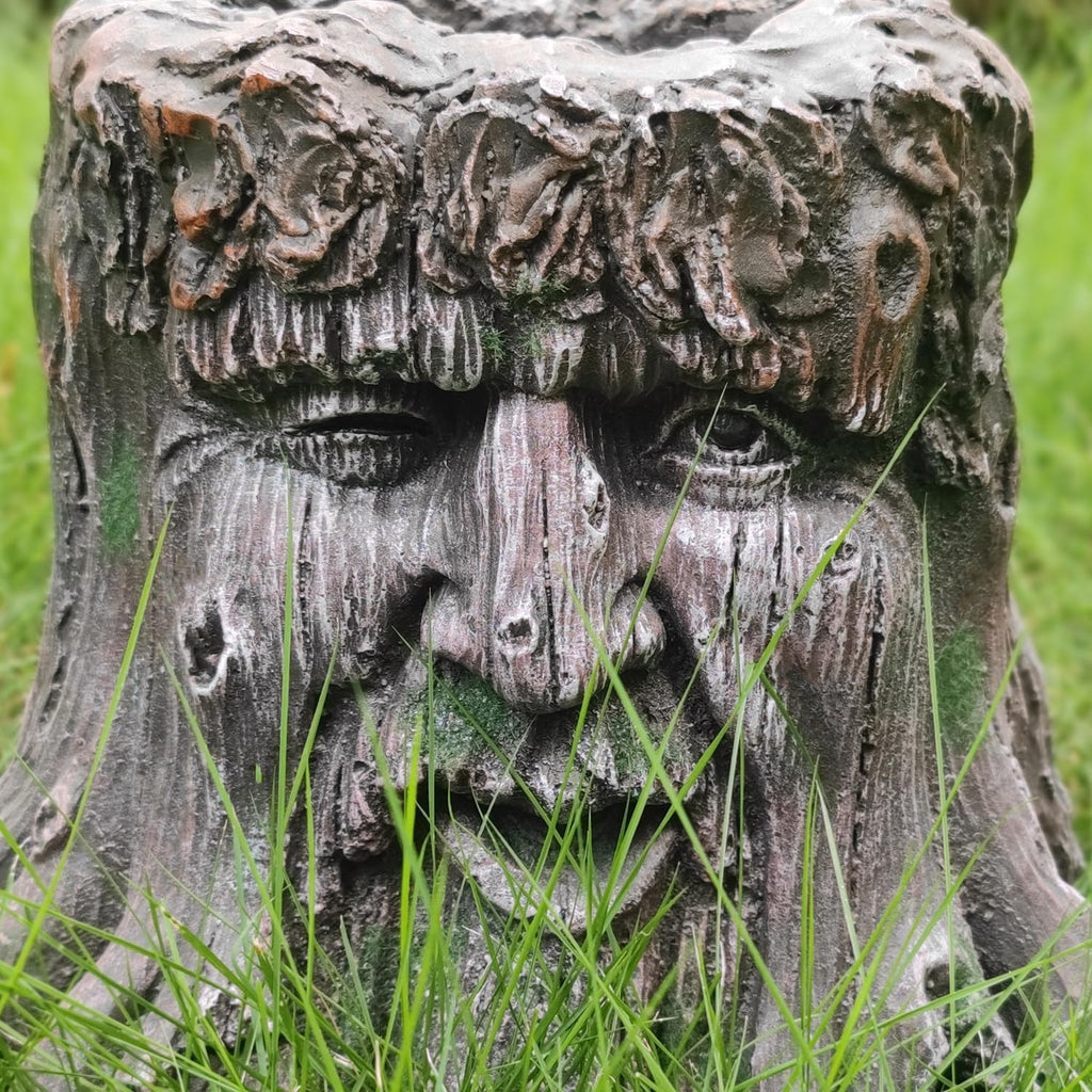 10''H Tree Face Planters Pots Head Planter Magnesium Oxide Head Face Planter Pot Tree Stump Face Flower Plant Pots for