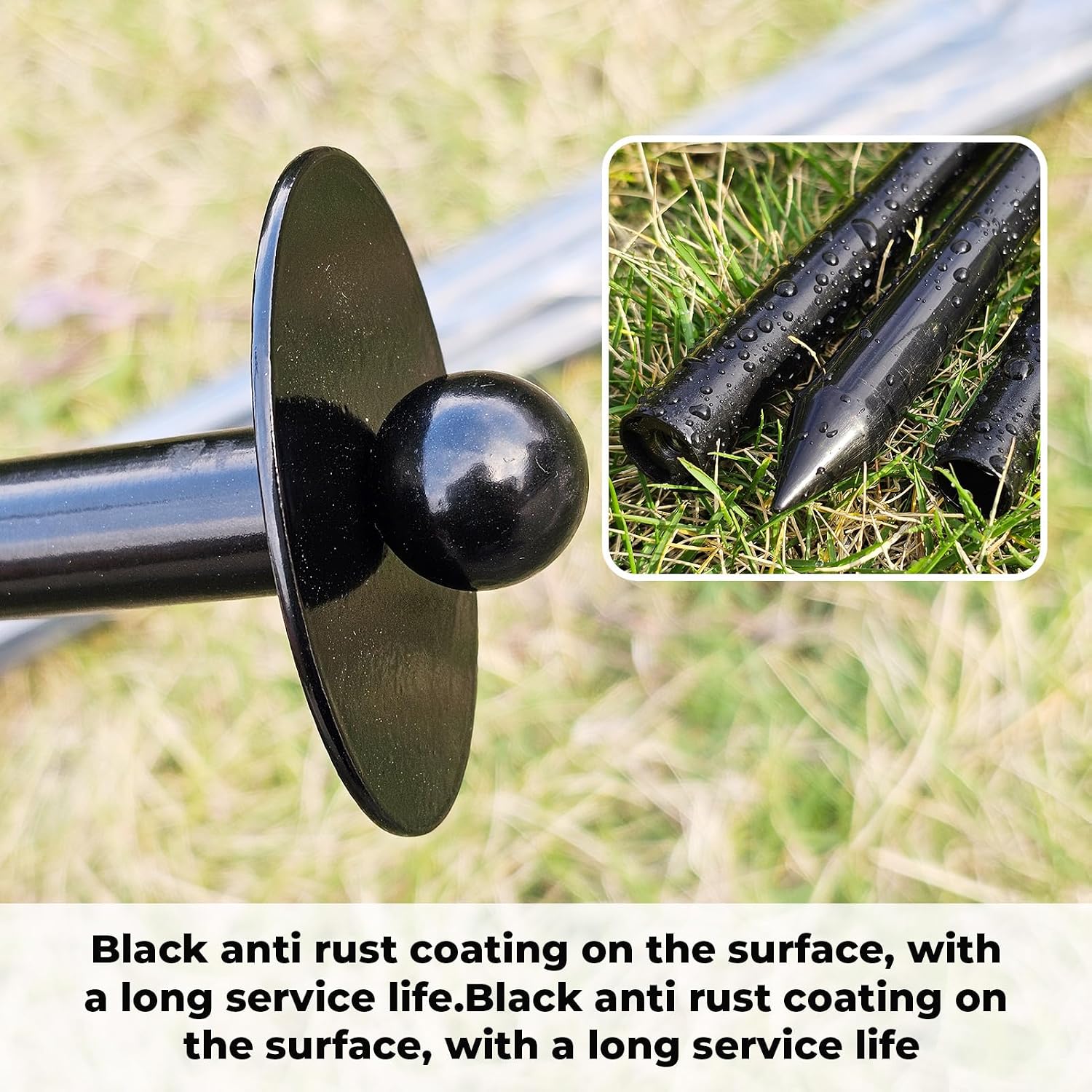 72 Inch Garden Stake Netting Support, Black Heavy Duty Powder Coated Steel Frame for Garden Fencing, Plant & Crop