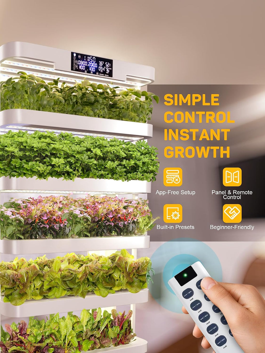Large Hydroponics Growing System,148 Pod Vertical Indoor Garden Tower | hydroponic tower, Full-Spectrum Grow Lights