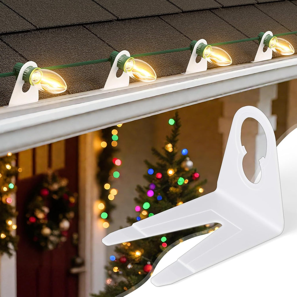 Christmas Light Clips, 400 Pack Gutter Clips for C7 C9 String Lights, White