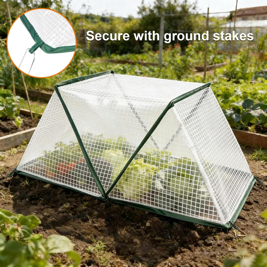 2 Pcs Foldable Garden Row Accelerator Plants Cover-31.9" x 12.2" x 14.1" | Raised Beds Plant Protector, Plant Protector