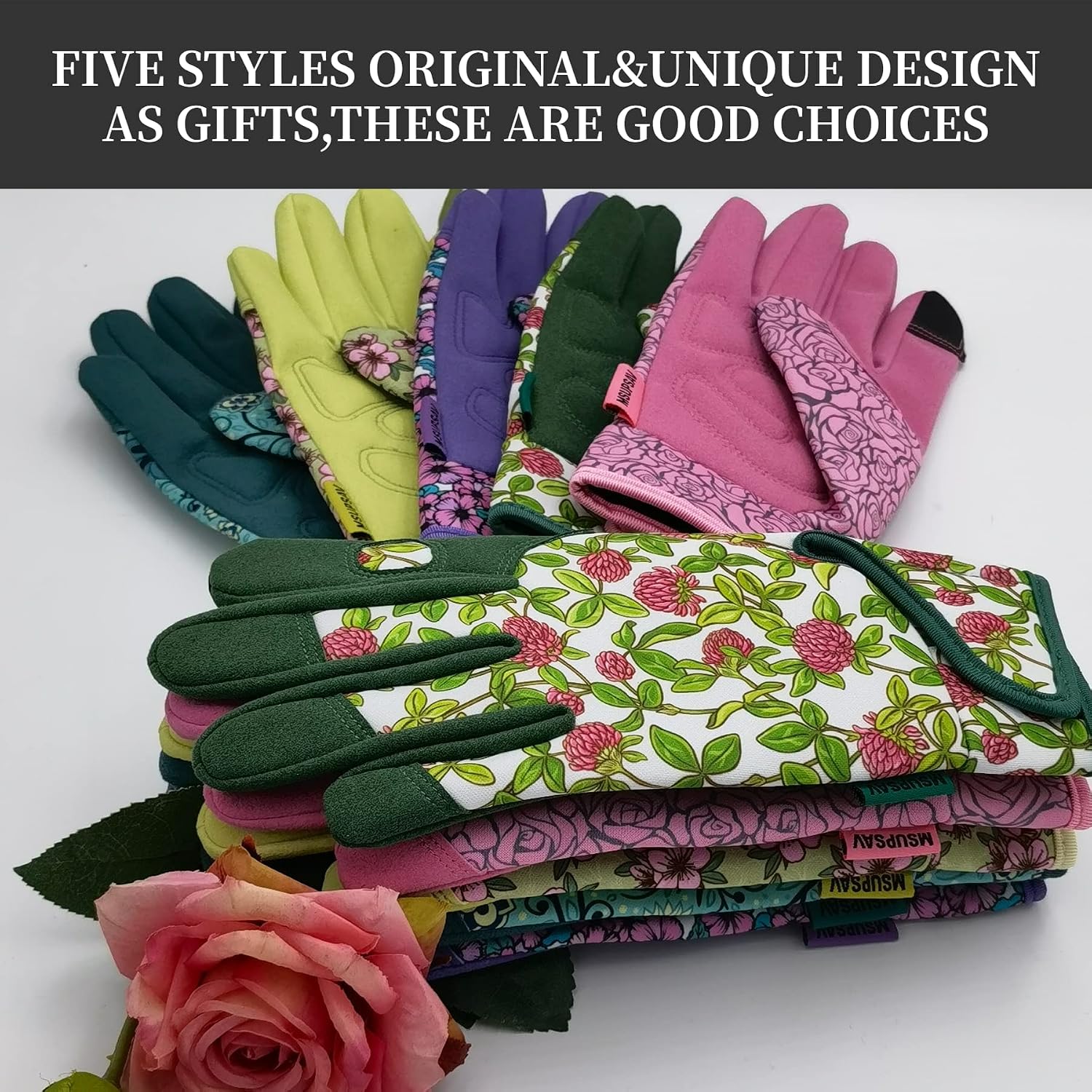 Cute Pattern Gardening Gloves,Thornproof Garden Glove,Gardener Gift | Gardening Gifts for Women,Touchscreen,Tender