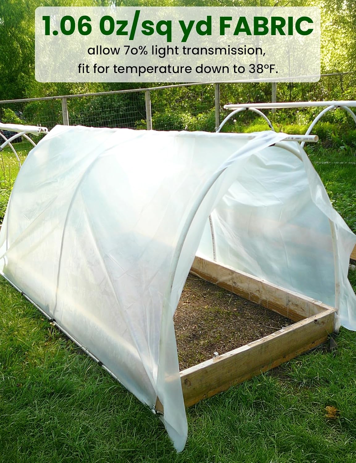 Plant Covers Freeze Protection, 10 ft x 50 ft 1.0 oz/yd² Reusable Frost Protection Floating Row Cover, Frost Blankets