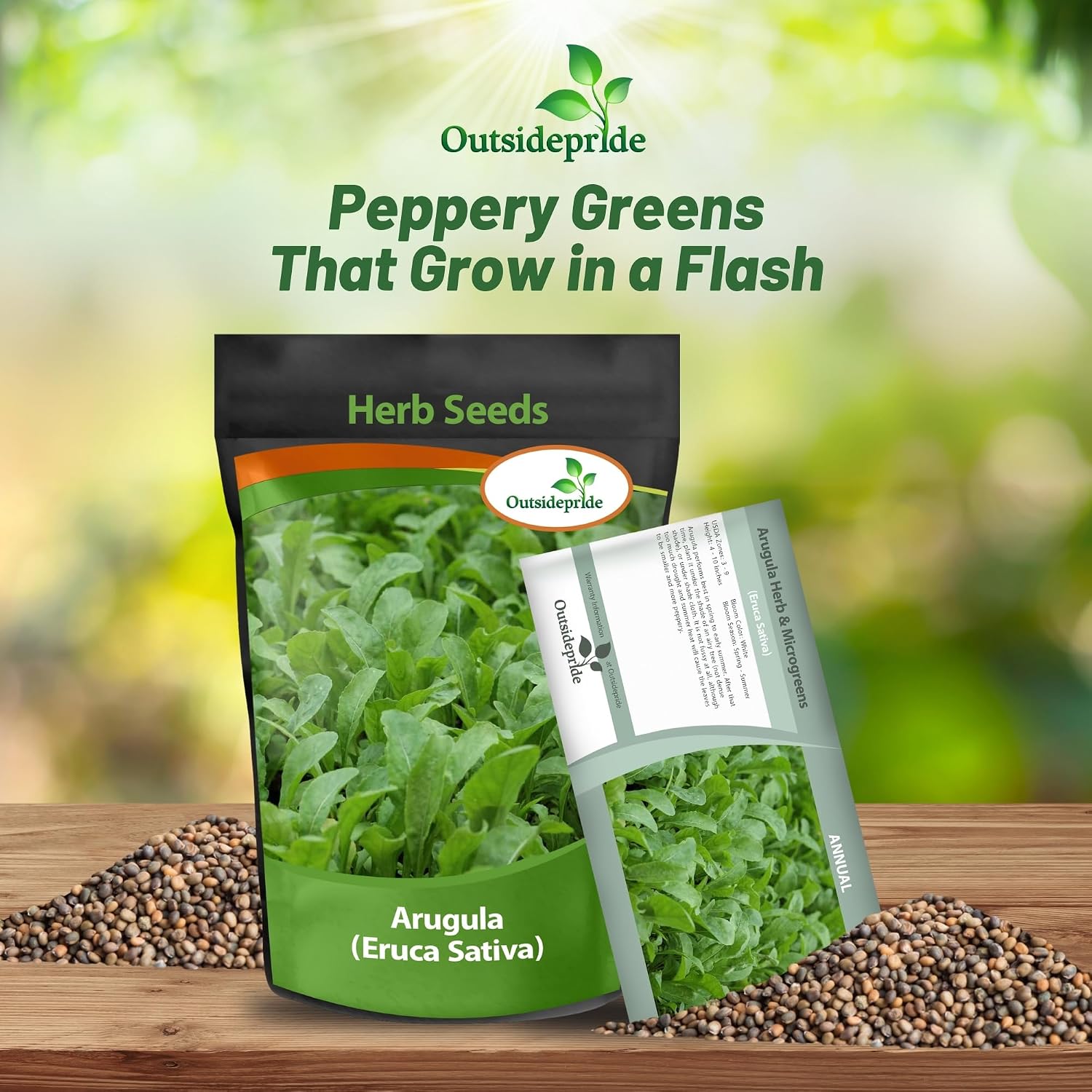 Outsidepride Arugula & Microgreens Seeds - 1 lb. Annual, Easy to Grow & Pollinator Friendly, Herb Seeds for Planting