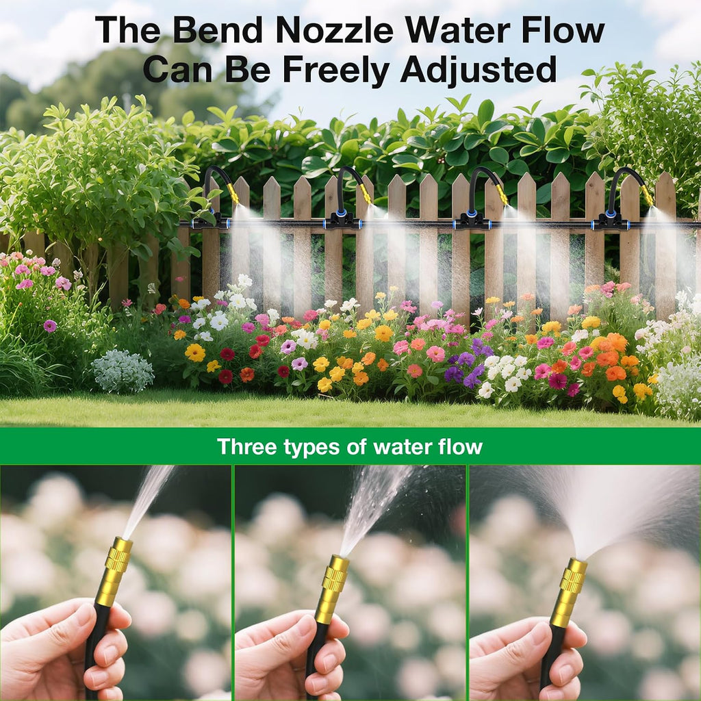 MIXC 20pcs 360° Adjustable Drip Irrigation Nozzles for 1/4" Drip Irrigation Tubing, Only 20pcs Flexible Misting Copper