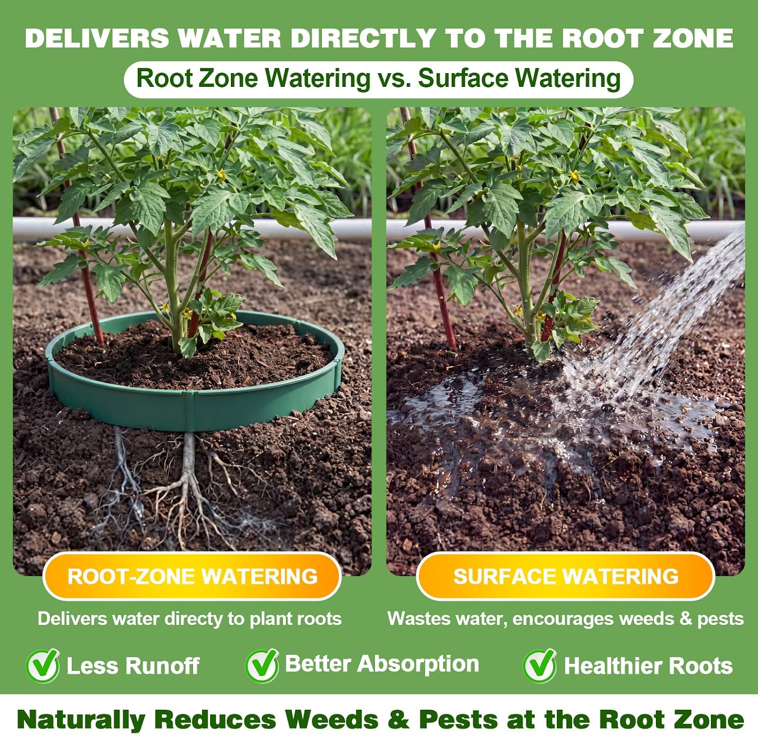 80 Pcs Planting Grow Rings, Diameter Range 8.2-15.7 Inches, Adjustable Interlocking Plant Support Rings with Mallet