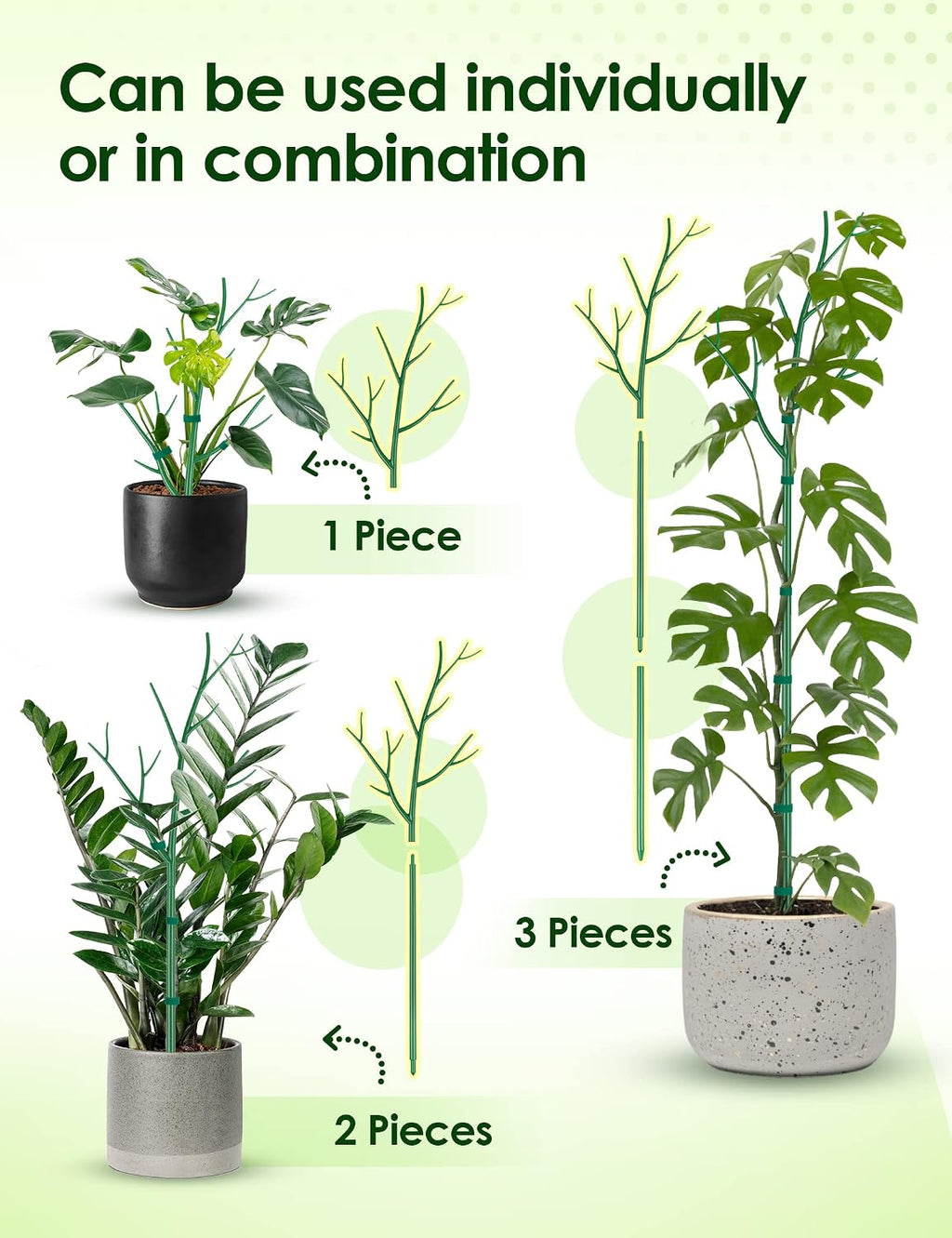 NiHome 39.5" Comprehensive Plant Support Stake Set of 6 - Durable | UV Resistant Stakes with Extension Poles, Orchid
