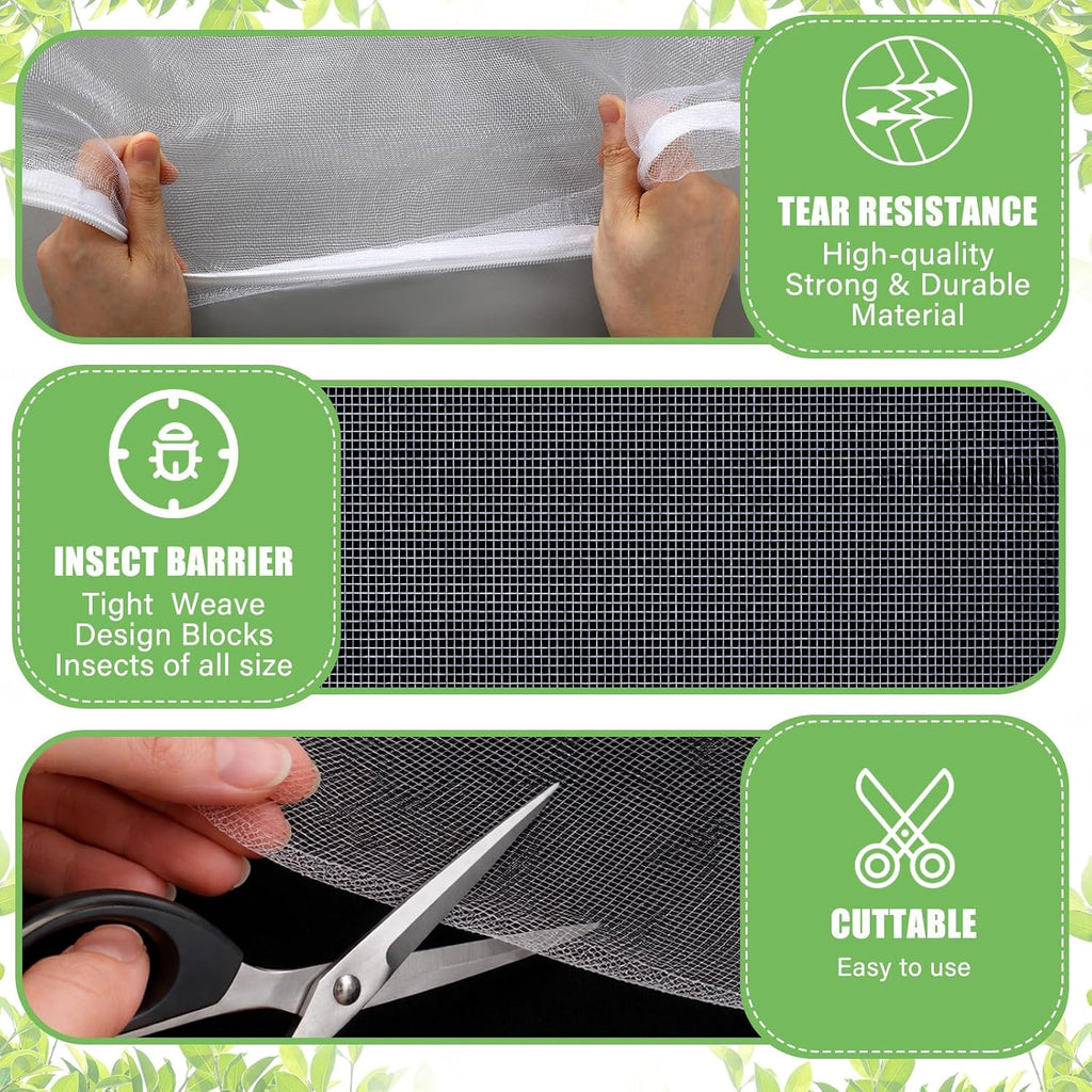 1 Pcs Garden Insect Netting Mesh, White Ultra Fine, 12 X 50 Ft | Pest Barrier for Vegetables, Large Fruits Tree Net