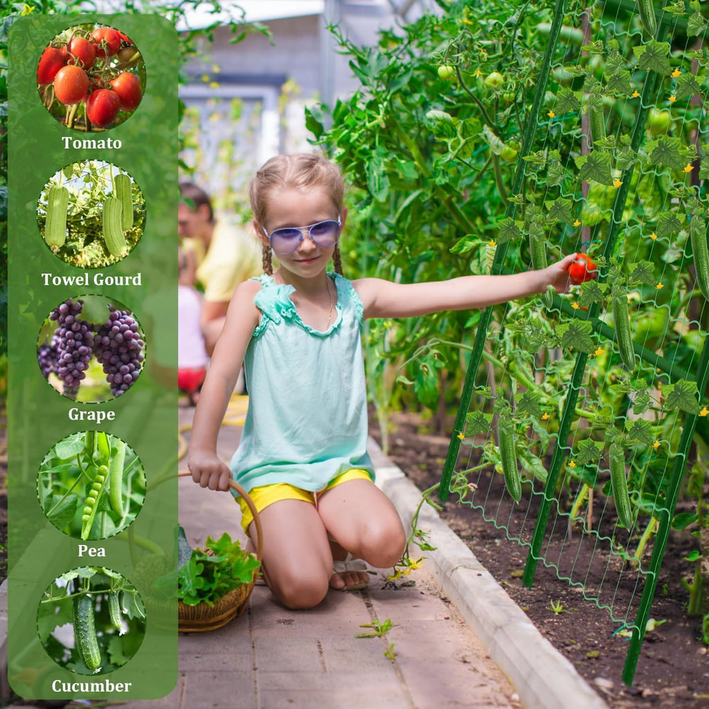 2 Packs Cucumber Trellis for Raised Beds, 31 X 47 Inch Adjustable Size A-Frame Garden Trellis for Climbing Plant
