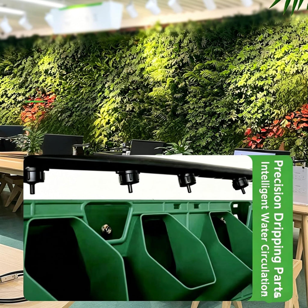 Vertical Wall Planter for Indoor Plants, Living Wall Planter System with 4 Stackable Pots, Wall Mounted Hanging