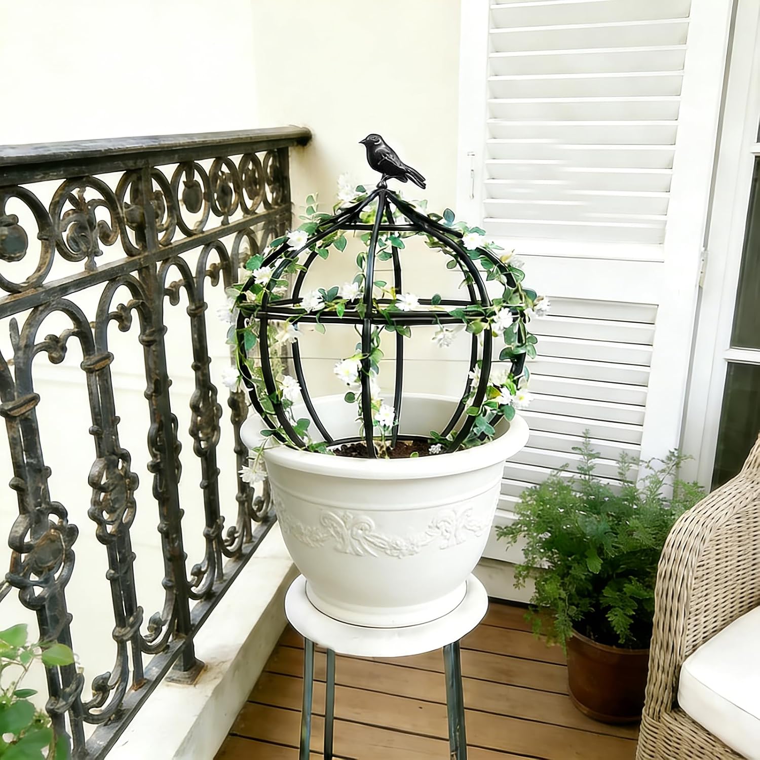 aboxoo Sturdy Metal Garden Obelisk Trellis, 11.5"x11.5"x18" Plant Support | Easily-assembled support for topiaries &